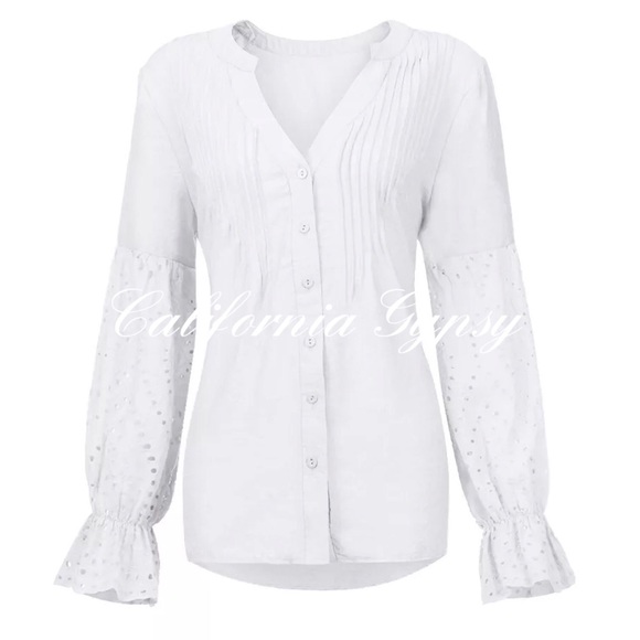 Boho Chic Eyelet Blouse - Picture 11 of 14